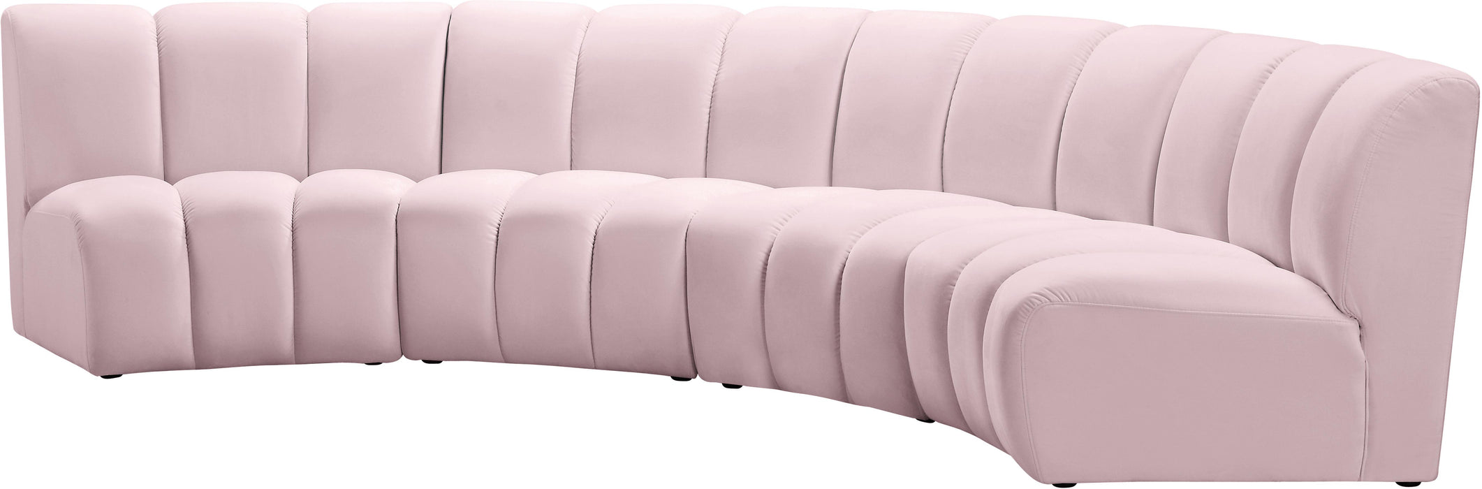 Infinity Pink Velvet 4pc. Modular Sectional