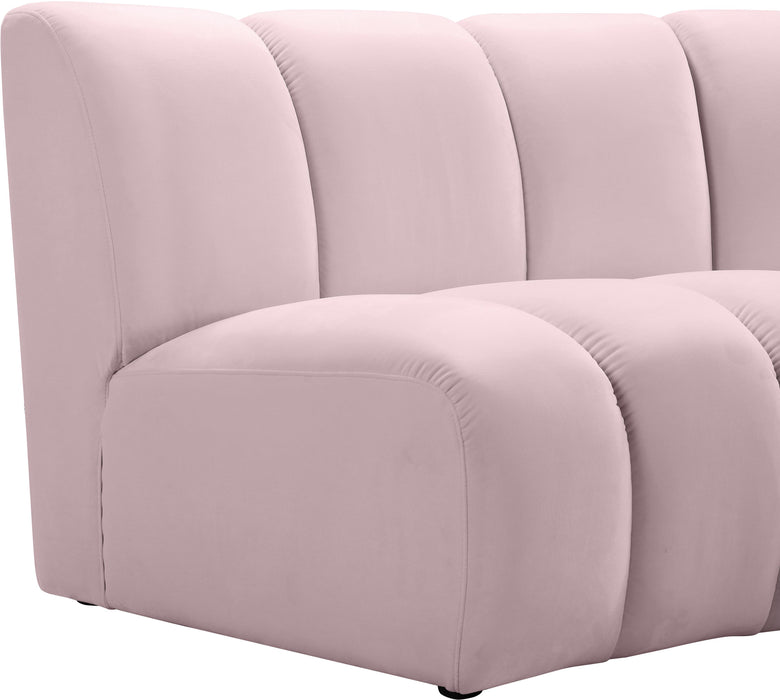 Infinity Pink Velvet 8pc. Modular Sectional