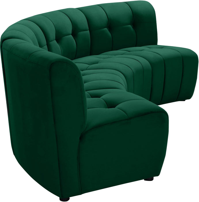 Limitless Green Velvet 4pc. Modular Sectional