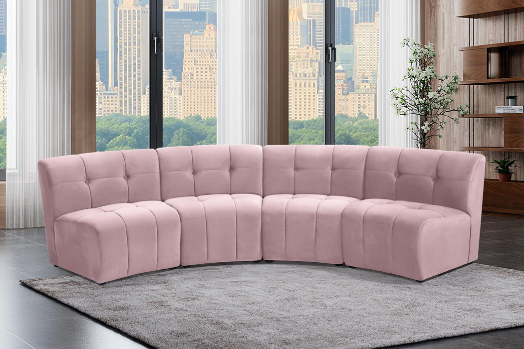 Limitless Pink Velvet 4pc. Modular Sectional - D&N Furniture (PA)