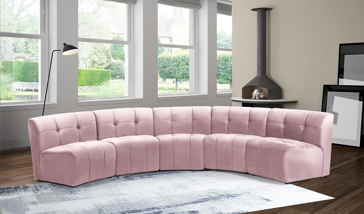 Limitless Pink Velvet 5pc. Modular Sectional - D&N Furniture (PA)