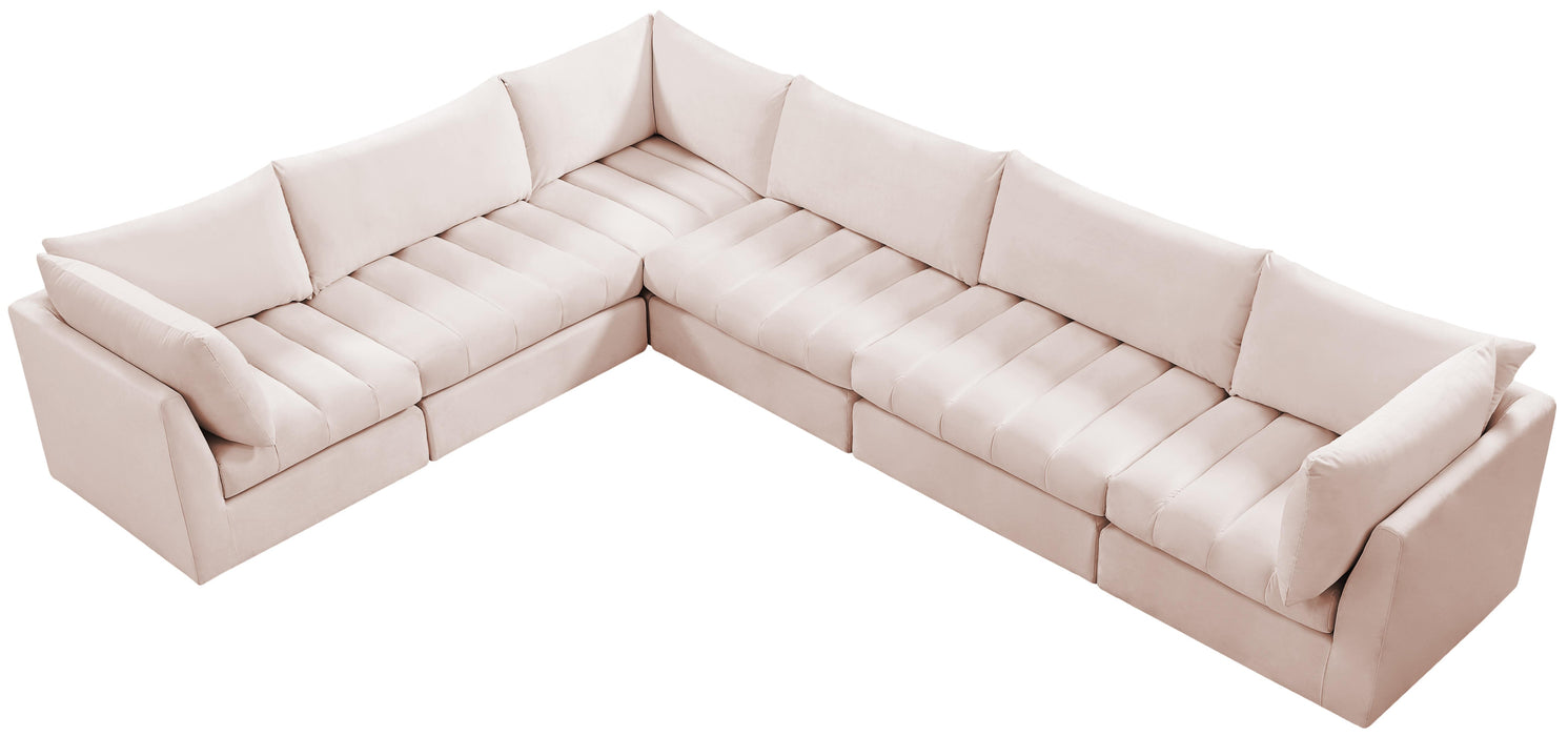 Jacob Pink Velvet Modular Sectional