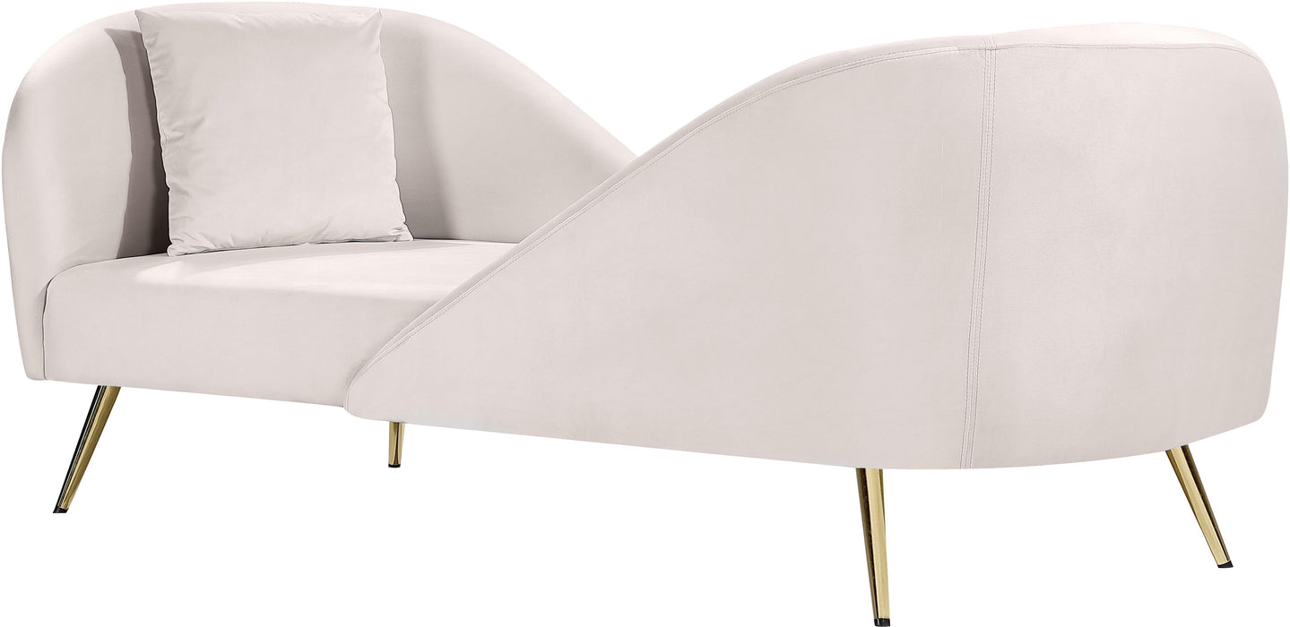 Nolan Cream Velvet Chaise - D&N Furniture (PA)