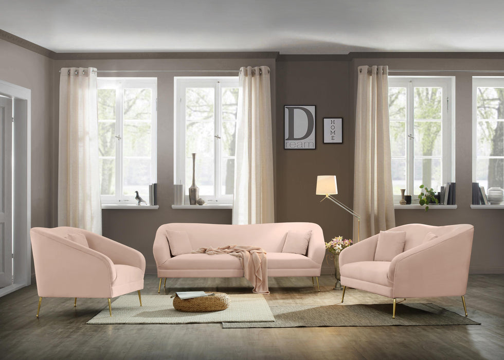 Hermosa Pink Velvet Loveseat