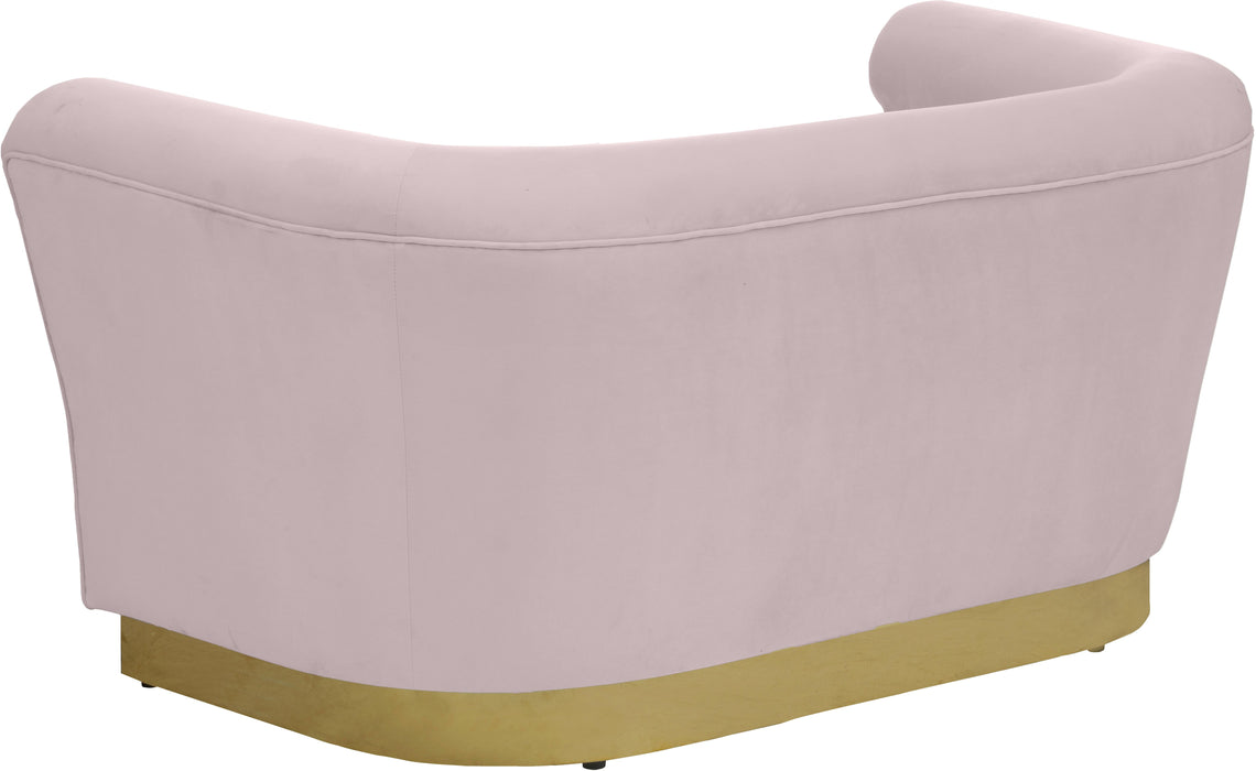 Bellini Pink Velvet Loveseat - D&N Furniture (PA)