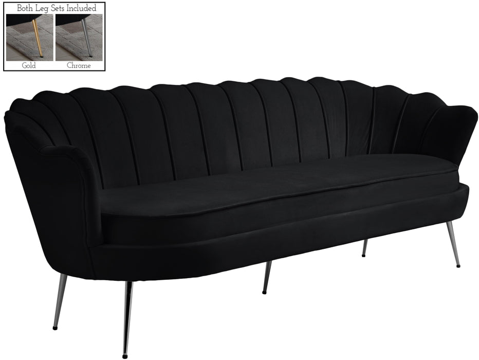 Gardenia Black Velvet Sofa - D&N Furniture (PA)