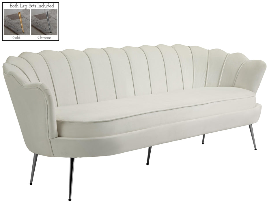 Gardenia Cream Velvet Sofa - D&N Furniture (PA)