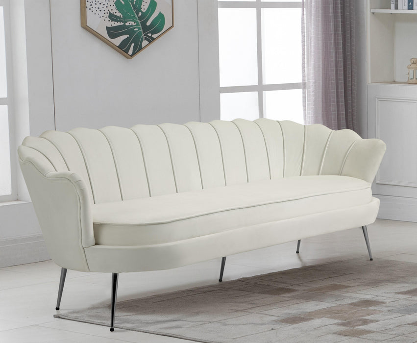 Gardenia Cream Velvet Sofa - D&N Furniture (PA)