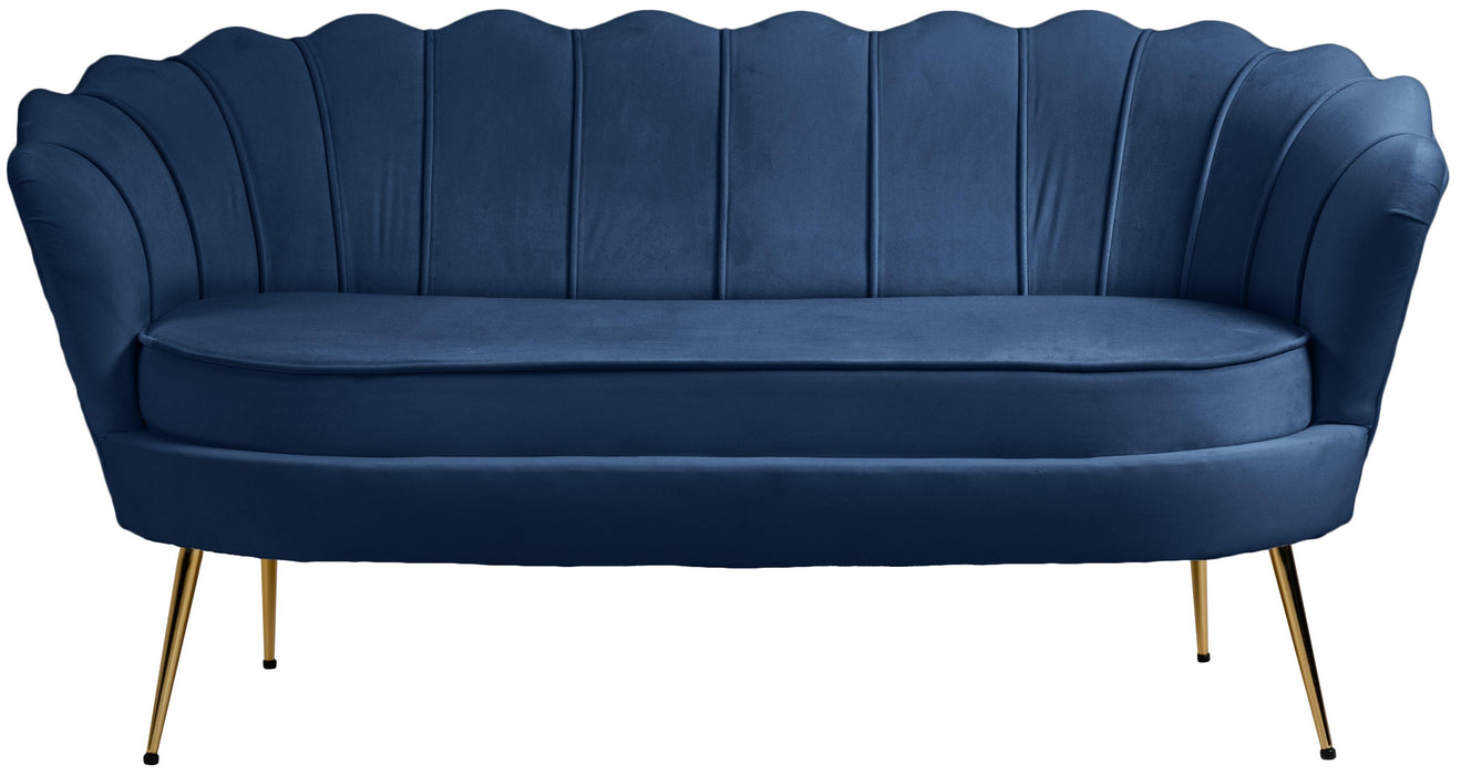 Gardenia Navy Velvet Loveseat