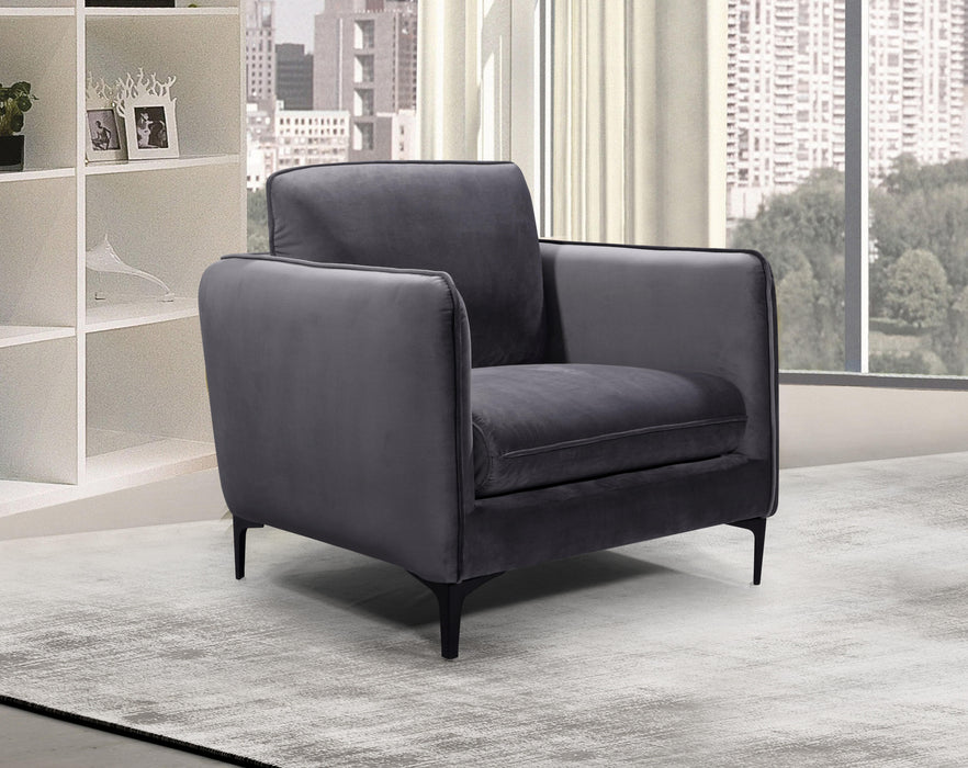 Poppy Grey Velvet Chair