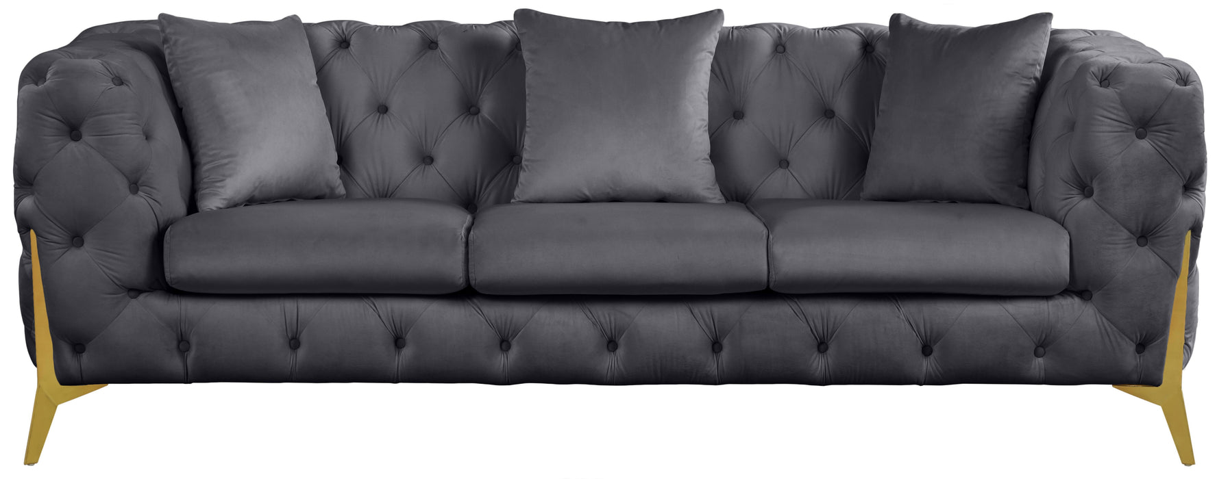 Kingdom Grey Velvet Sofa - D&N Furniture (PA)