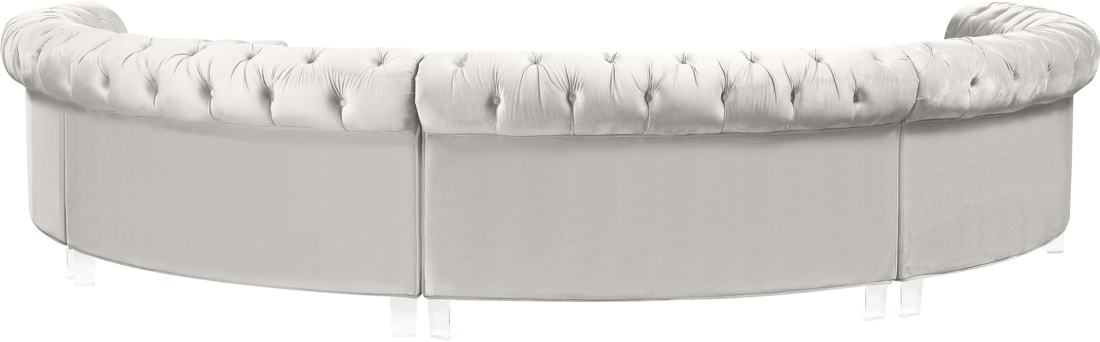 Anabella Cream Velvet 5pc. Sectional - D&N Furniture (PA)