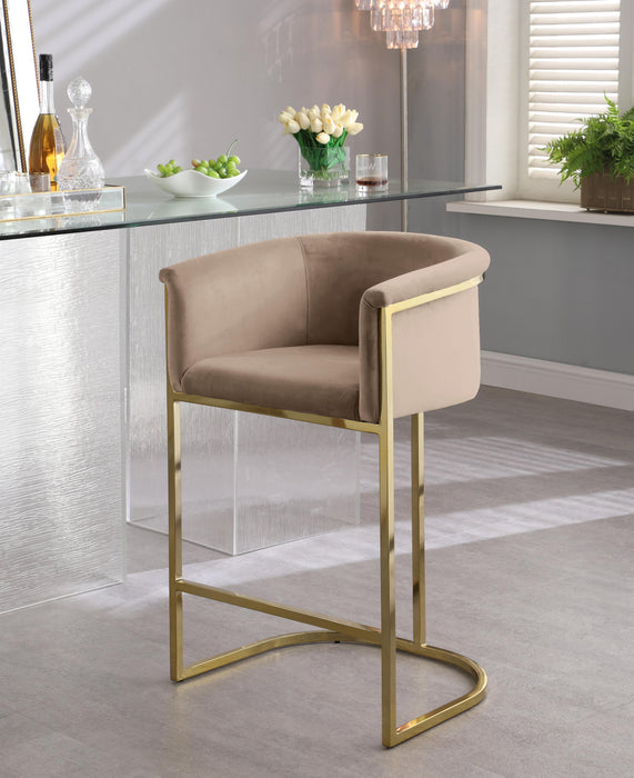 Donatella Beige Velvet Stool