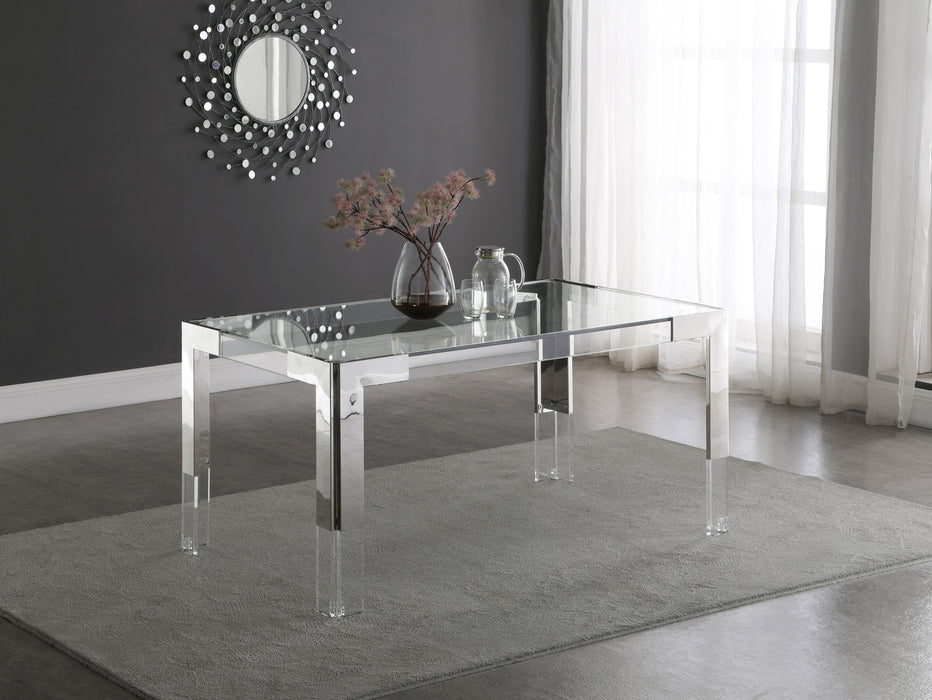 Casper Rich Chrome Dining Table - D&N Furniture (PA)