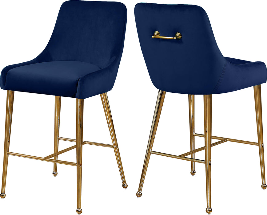 Owen Navy Velvet Stool image