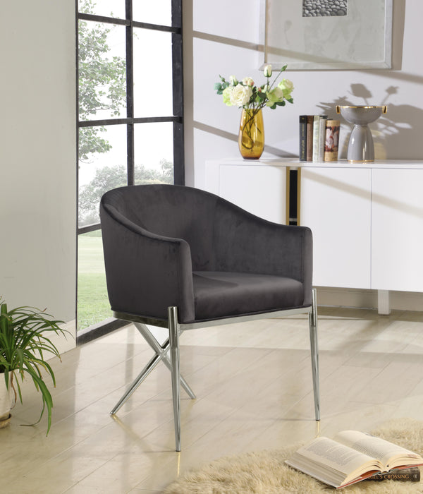 Xavier Grey Velvet Dining Chair