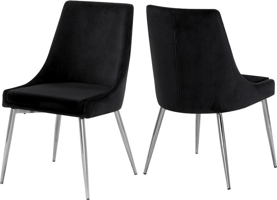 Karina Black Velvet Dining Chair - D&N Furniture (PA)