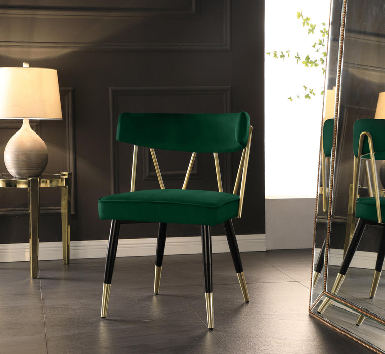 Rheingold Green Velvet Dining Chair