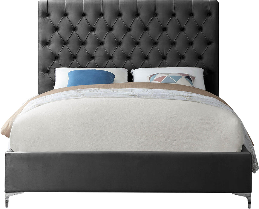 Cruz Grey Velvet Full Bed - D&N Furniture (PA)