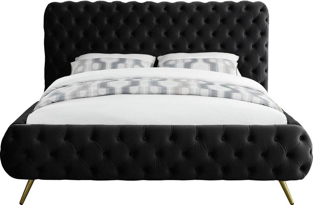 Delano Black Velvet King Bed - D&N Furniture (PA)