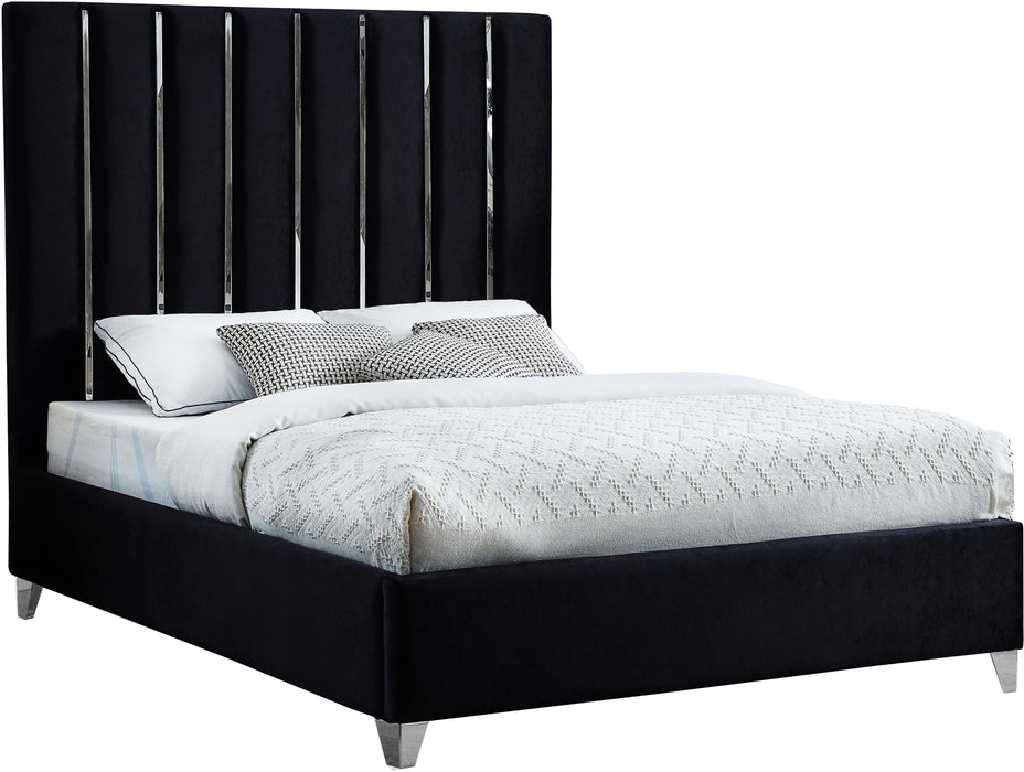 Enzo Black Velvet King Bed