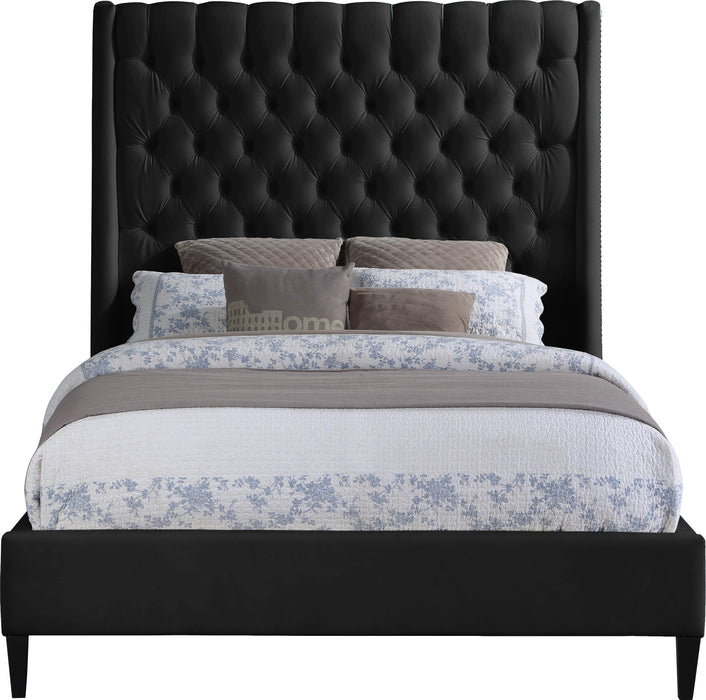 Fritz Black Velvet King Bed