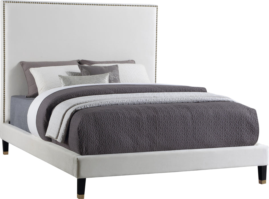 Harlie Cream Velvet King Bed image