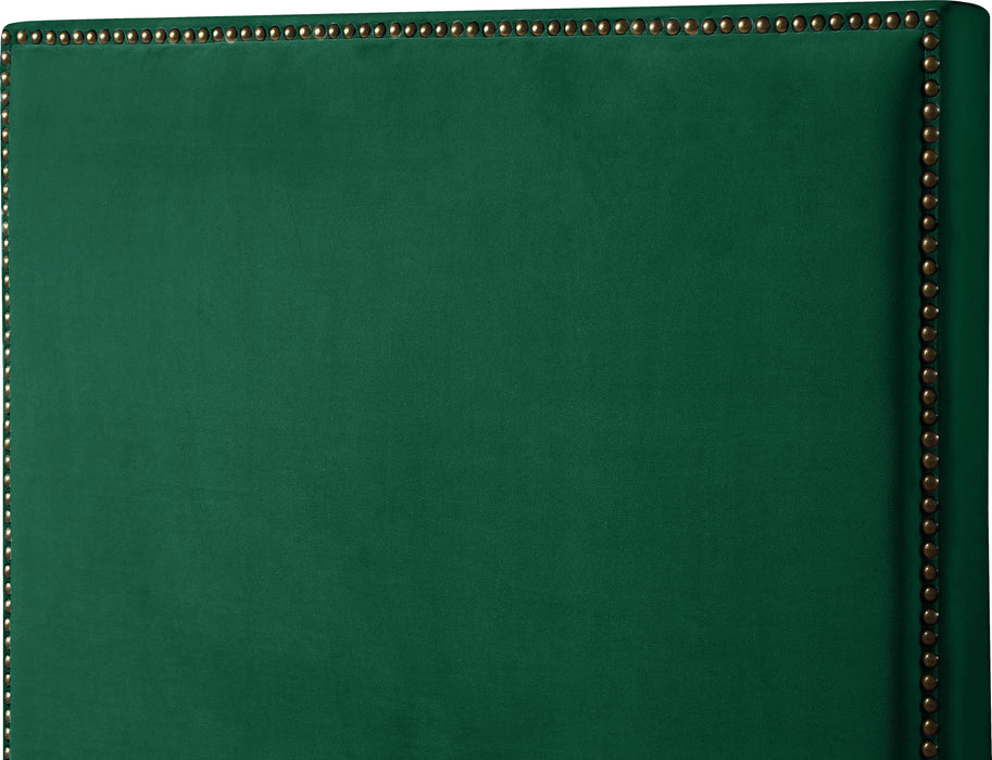 Harlie Green Velvet King Bed