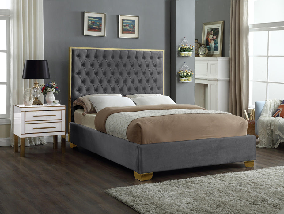 Lana Grey Velvet King Bed - D&N Furniture (PA)