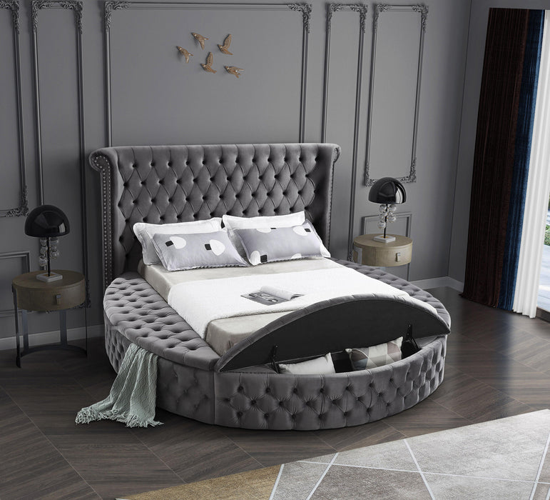 Luxus Grey Velvet Full Bed (3 Boxes)