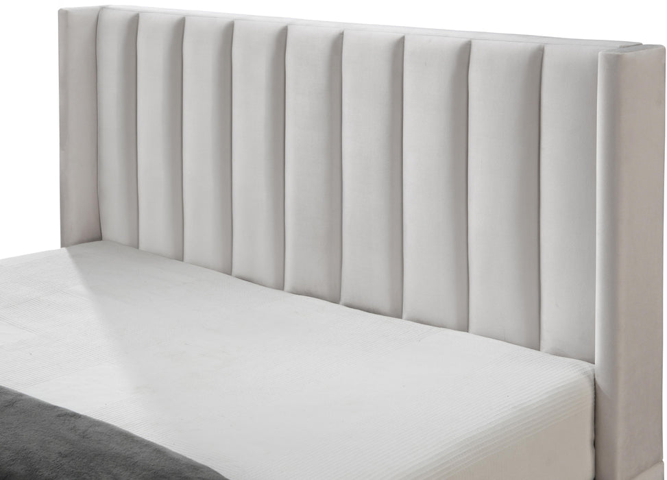 Nadia Cream Velvet Full Bed - D&N Furniture (PA)