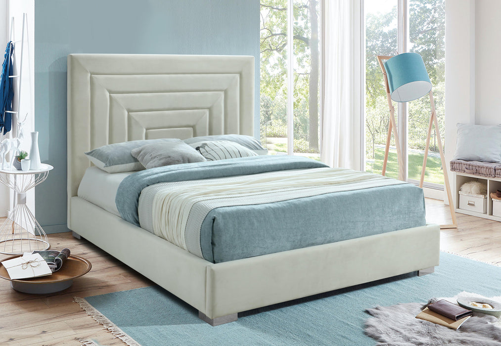 Nora Cream Velvet King Bed