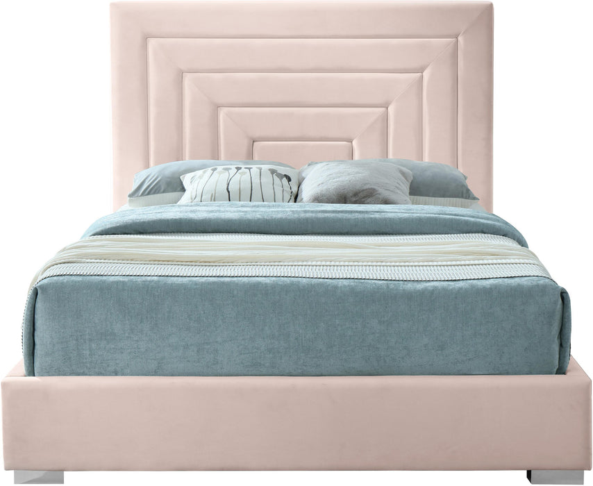 Nora Pink Velvet King Bed - D&N Furniture (PA)