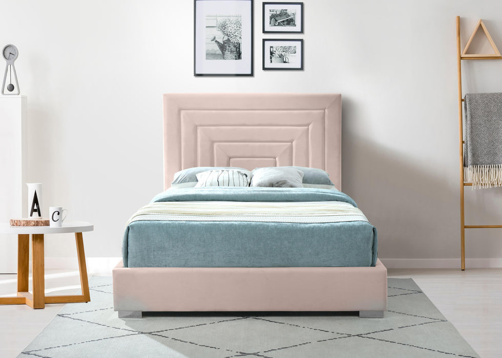 Nora Pink Velvet King Bed - D&N Furniture (PA)