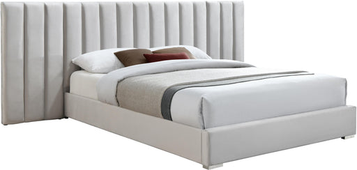 Pablo Cream Velvet Queen Bed image