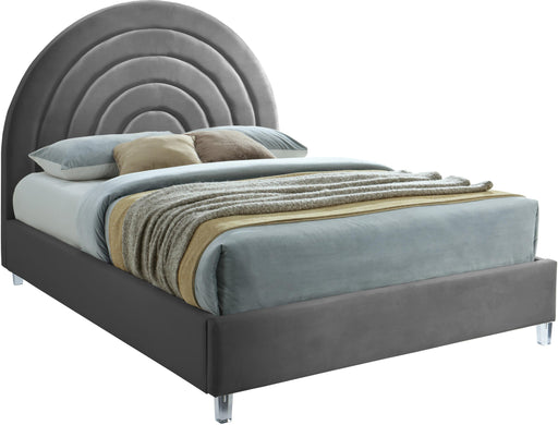 Rainbow Grey Velvet King Bed image