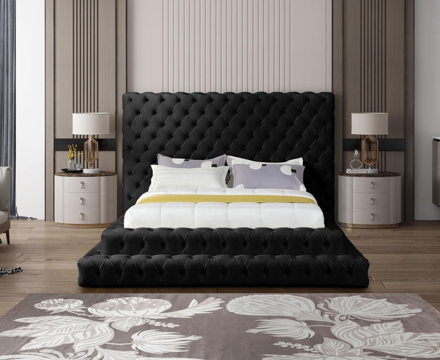 Revel Black Velvet Queen Bed (3 Boxes)