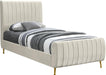 Zara Cream Velvet Twin Bed (3 Boxes) image