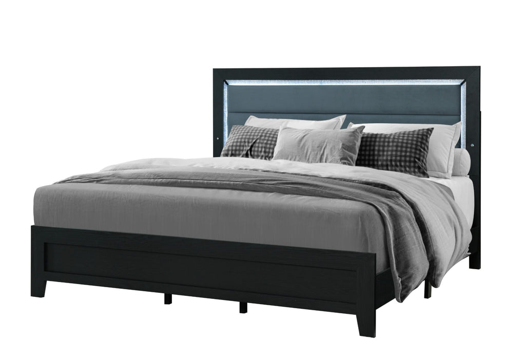 Reid Black Bed Group With Led