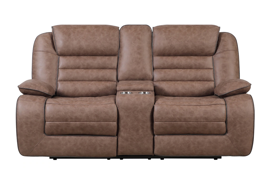 U2250 Brown Console Reclining Loveseat
