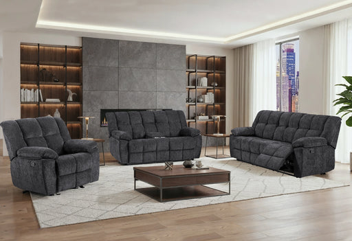 U6000 Black Reclining Sofa/Console Reclining Loveseat