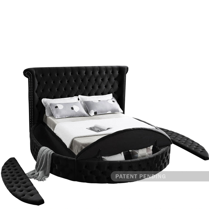 Luxus Black Velvet Full Bed (3 Boxes)