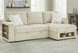 U0222 Ivory Pull Out Sofa Bed with Speaker and 2 Pillows