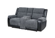 U5914 Grey/Black Console Reclining Loveseat