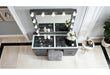 Lexi Grey Vanity Set with Stool
