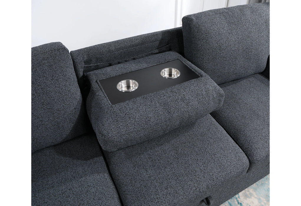 U0202 Dark Grey Reversible Pull Out Sofa Bed