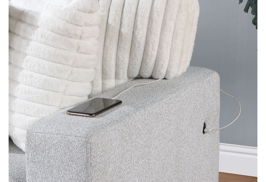 U0204 Light Grey/White Reversible Pull Out Sofa Bed