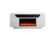 Aileen White 66" Ent Unit with LED, Speakers, Crystal and Pop-Up Doors