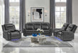 U8879 Charcoal Pwr Rec Sofa/Pwr Con Rec Loveseat/Pwr Rec W/LED & Gl Ss