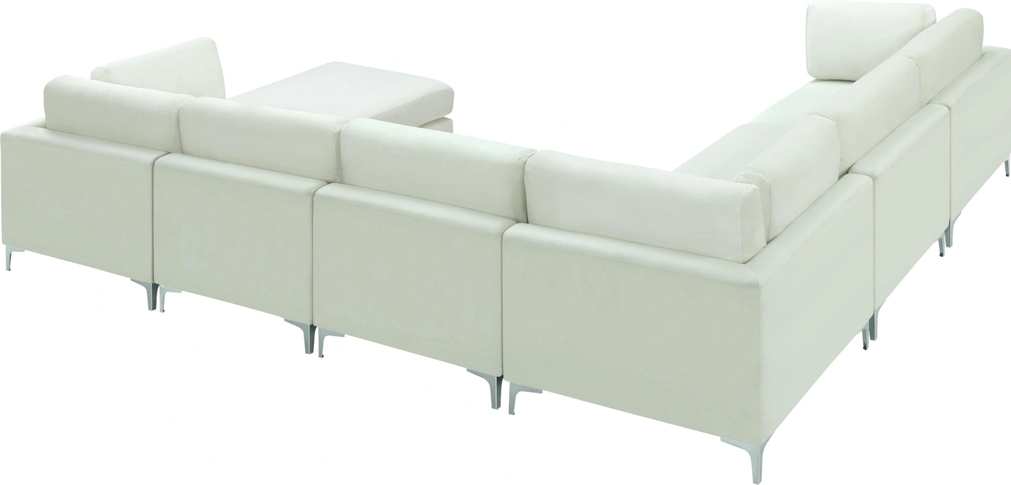Julia Cream Velvet Modular Sectional (7 Boxes)